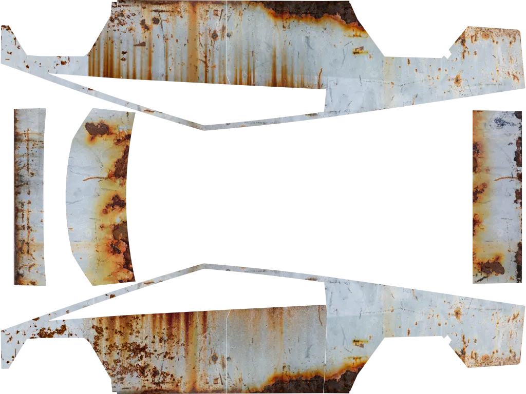 Rust official Tesla Paint Shop wrap template for Tesla Cybertruck 2024 2025