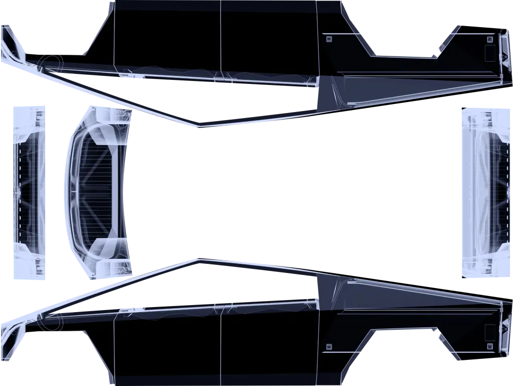 Xray official Tesla Paint Shop wrap template for Tesla Cybertruck 2024 2025