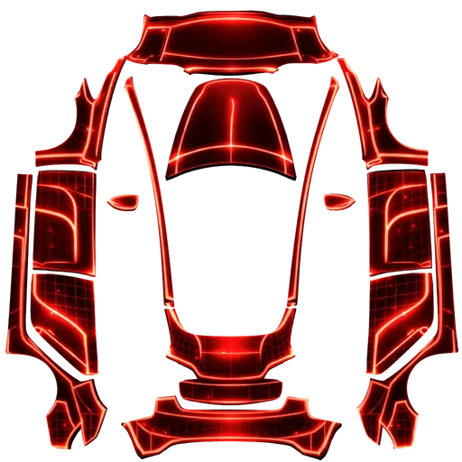 Red Tron community Tesla Paint Shop wrap template for Tesla Model 3 2017-2023