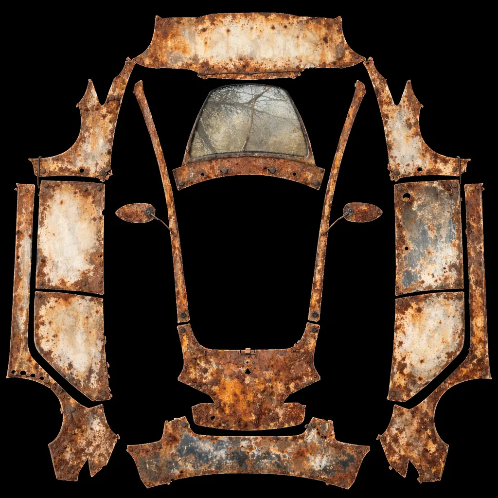Rust community Tesla Paint Shop wrap template for Tesla Model 3 2017-2023