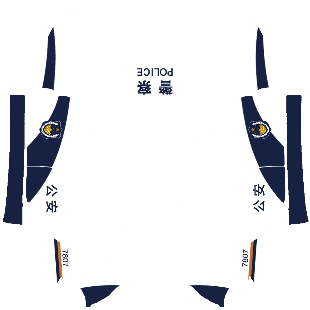 china-police community Tesla Paint Shop wrap template for Tesla Model 3 Highland 2024 2025