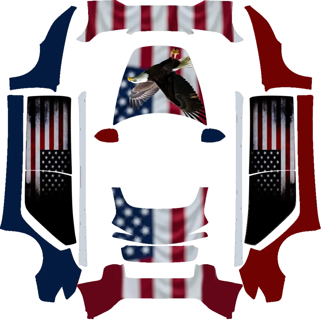 American Flag community Tesla Paint Shop wrap template for Tesla Model 3 Performance