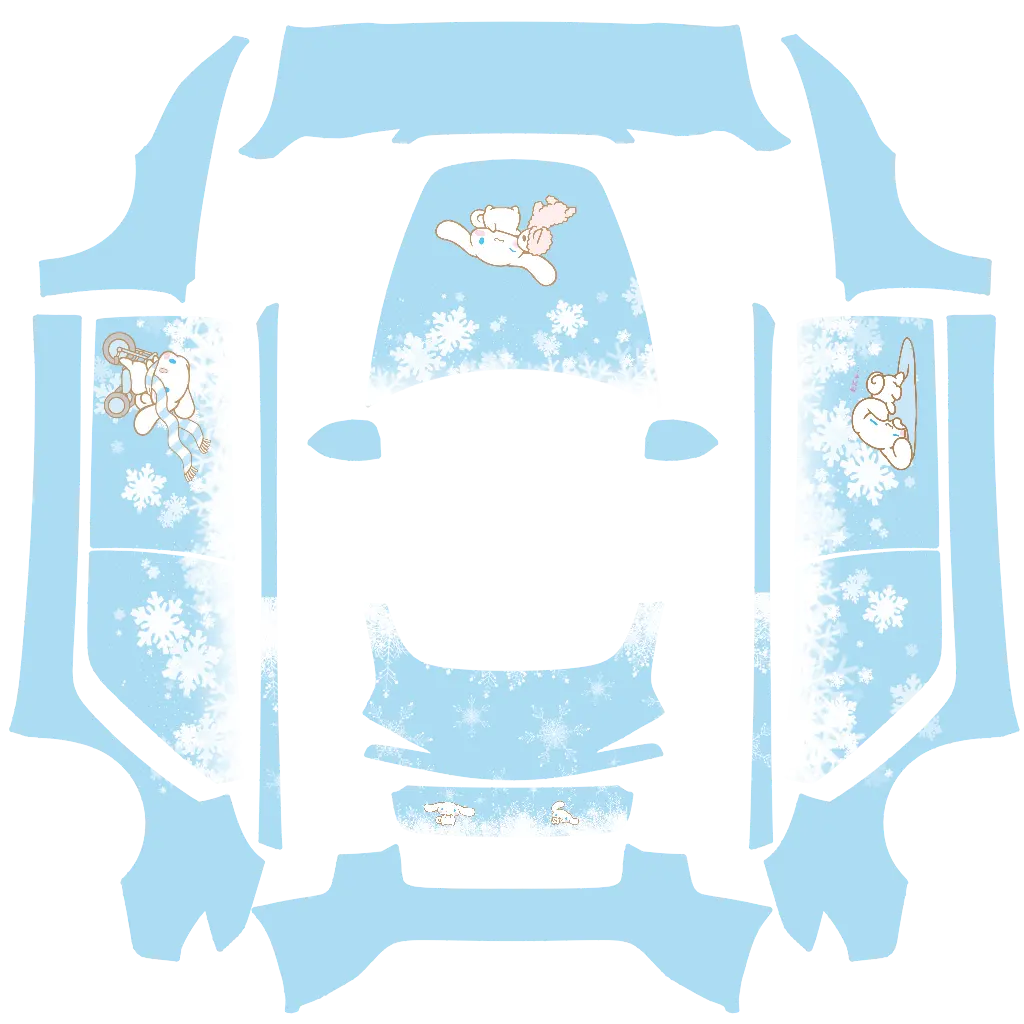 Cinnamaroll Icy community Tesla Paint Shop wrap template for Tesla Model 3 Performance