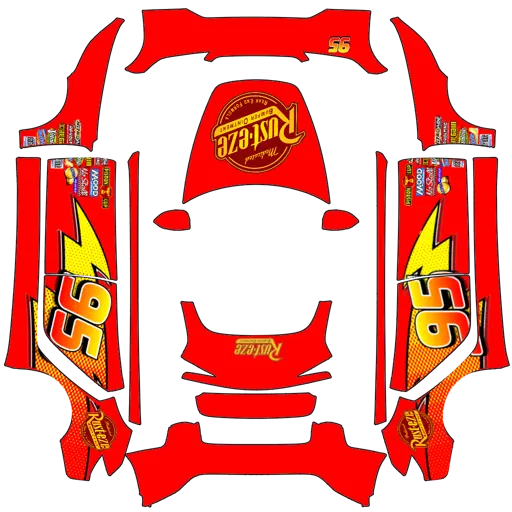 M3P McQueen community Tesla Paint Shop wrap template for Tesla Model 3 Performance