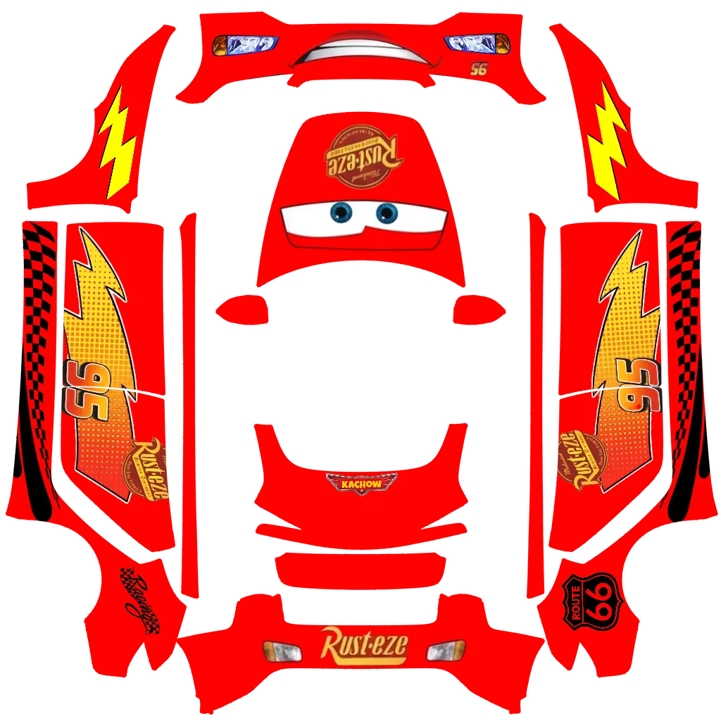 McQueen M3 2024 community Tesla Paint Shop wrap template for Tesla Model 3 Performance