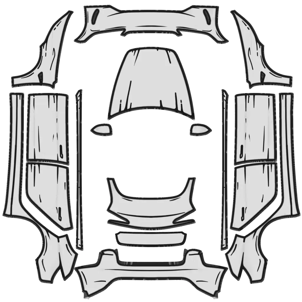 Sketch official Tesla Paint Shop wrap template for Tesla Model 3 Performance