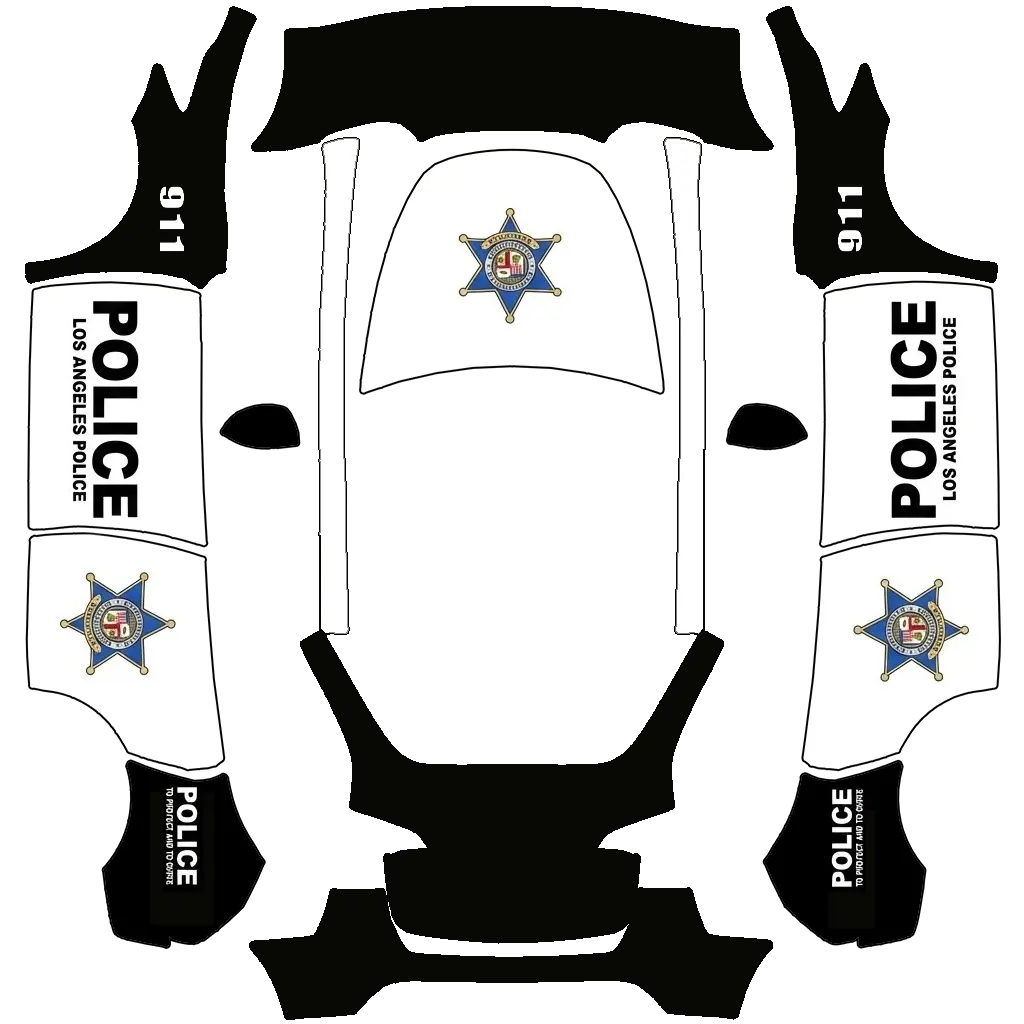 USA POLICE community Tesla Paint Shop wrap template for Tesla Model Y 2020-2024