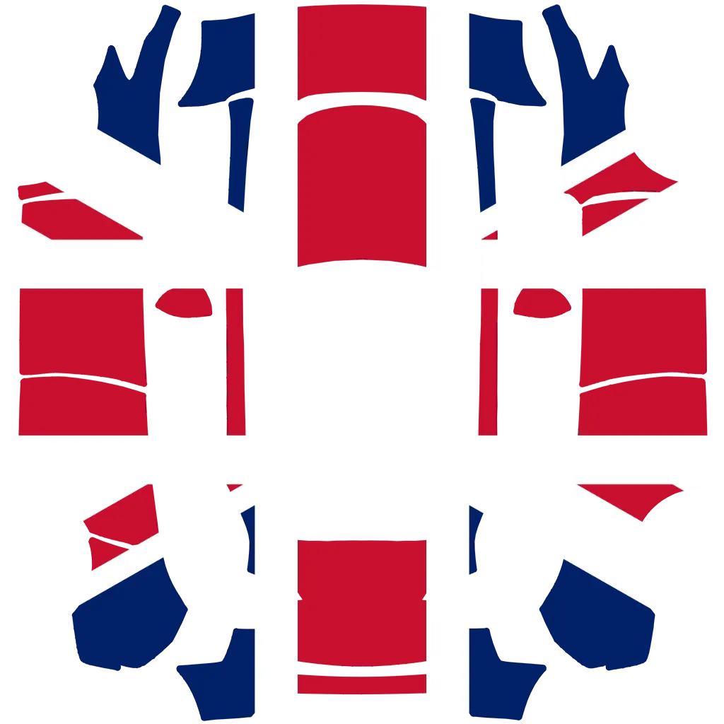 Union Jack community Tesla Paint Shop wrap template for Tesla Model Y 2020-2024