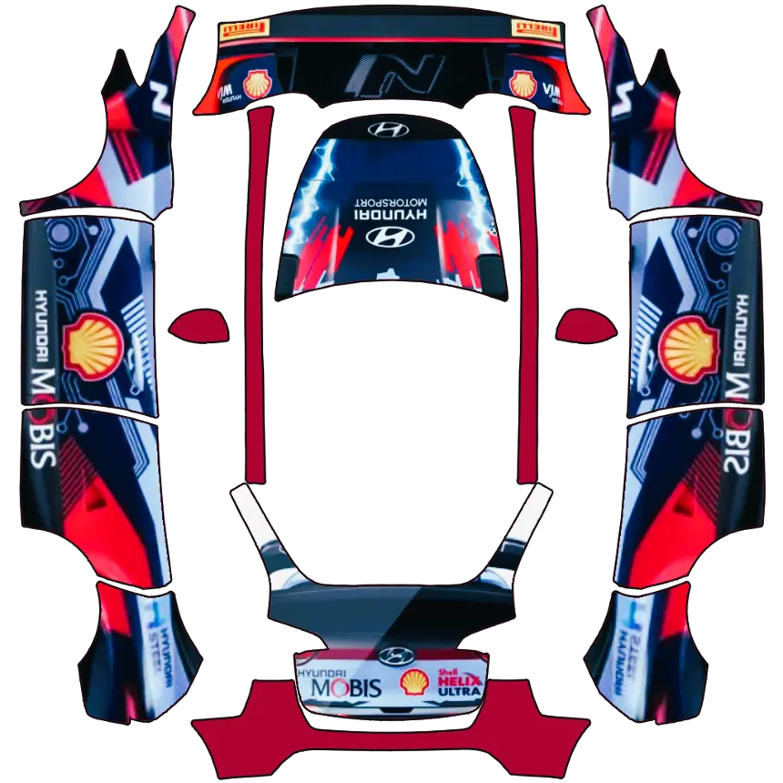 WRCM community Tesla Paint Shop wrap template for Tesla Model Y 2020-2024