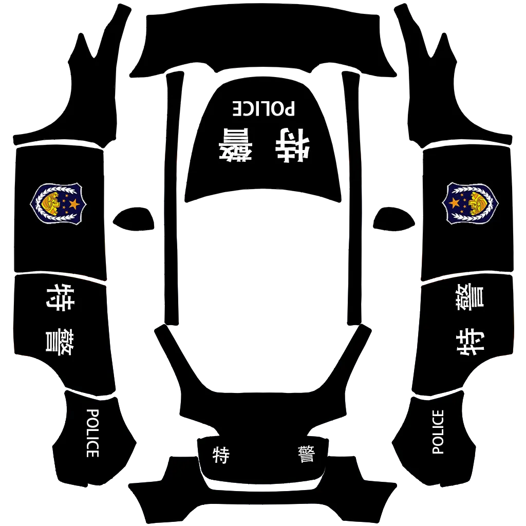 police2 community Tesla Paint Shop wrap template for Tesla Model Y 2020-2024