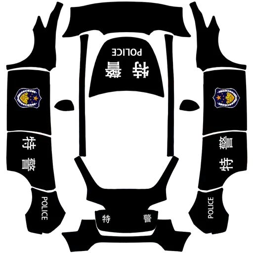 police2 community Tesla Paint Shop wrap template for Tesla Model Y 2020-2024