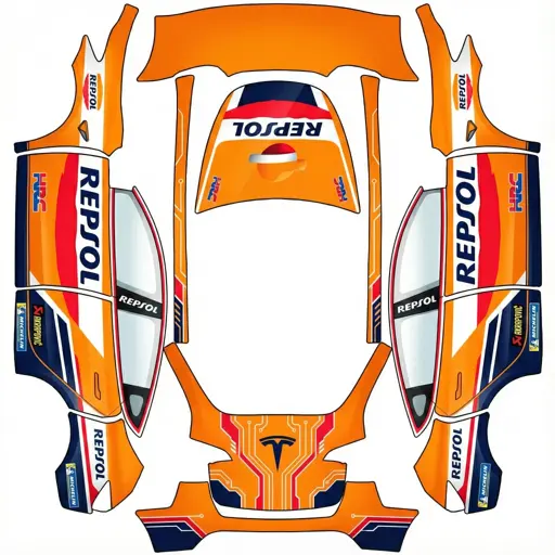 repsol community Tesla Paint Shop wrap template for Tesla Model Y 2020-2024
