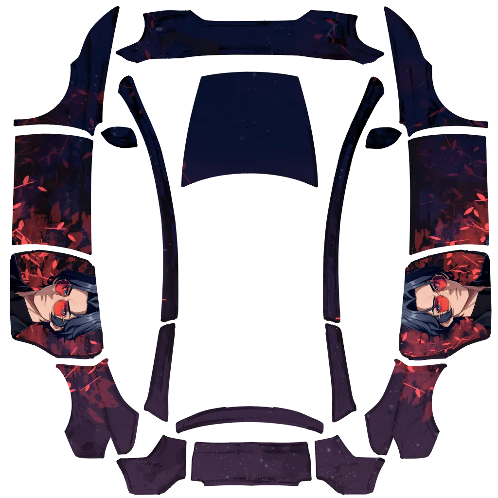 Valentine official Tesla Paint Shop wrap template for Tesla Model Y Long Range