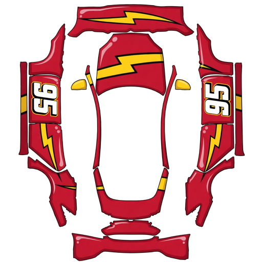 Red Black Sports Team Livery sports team Tesla wrap for Model S 2021