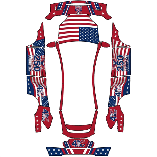 Red Blue Football Team Livery sports nfl Tesla wrap for Model X 2021