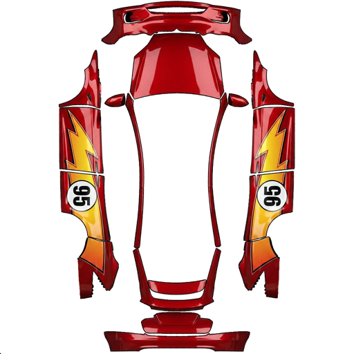 Red Black Heritage Livery automotive heritage Tesla wrap for Model X 2021