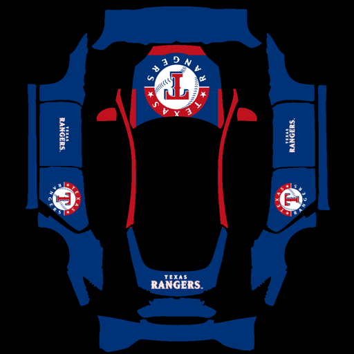 Texas Rangers sports mlb Tesla wrap for Model S 2021