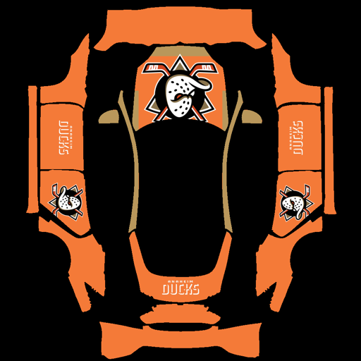 Anaheim Ducks sports team Tesla wrap for Model S 2021