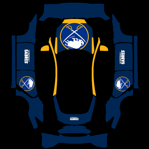 Buffalo Sabres sports team Tesla wrap for Model S 2021
