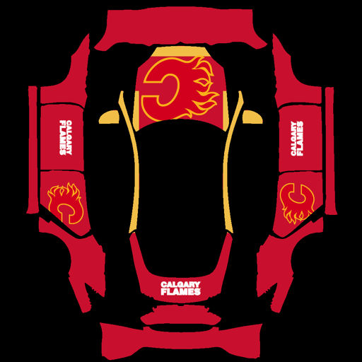 Calgary Flames sports team Tesla wrap for Model S 2021