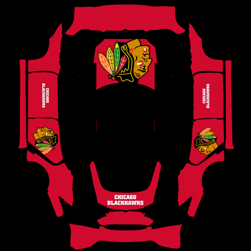 Chicago Blackhawks sports team Tesla wrap for Model S 2021