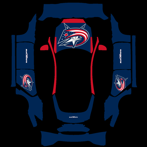 Columbus Blue Jackets sports team Tesla wrap for Model S 2021