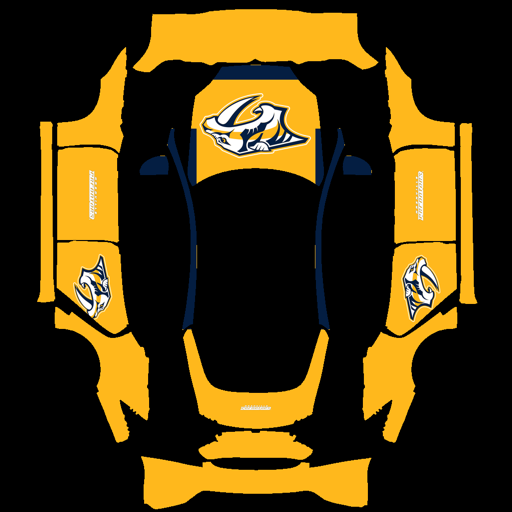 Nashville Predators sports team Tesla wrap for Model S 2021