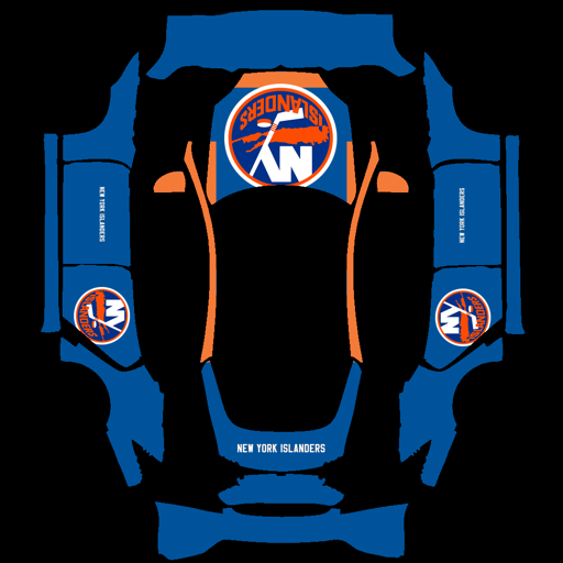 New York Islanders sports team Tesla wrap for Model S 2021