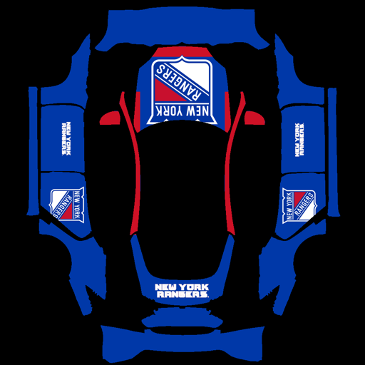 New York Rangers sports team Tesla wrap for Model S 2021