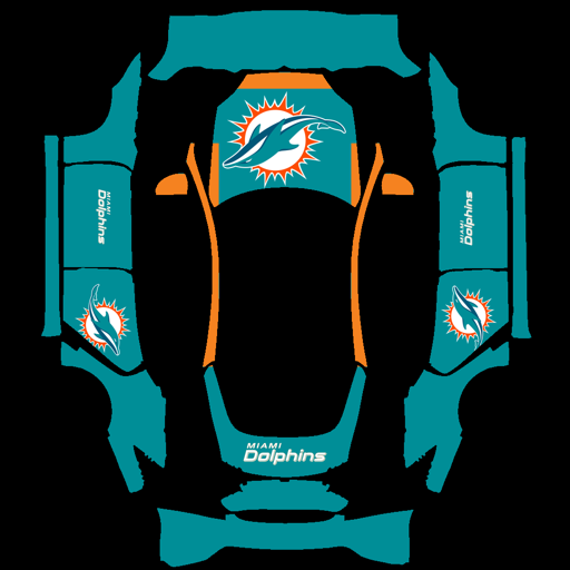 Miami sports nfl Tesla wrap for Model S 2021