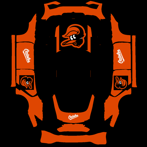 Baltimore Orioles sports mlb Tesla wrap for Model S 2025 Plaid