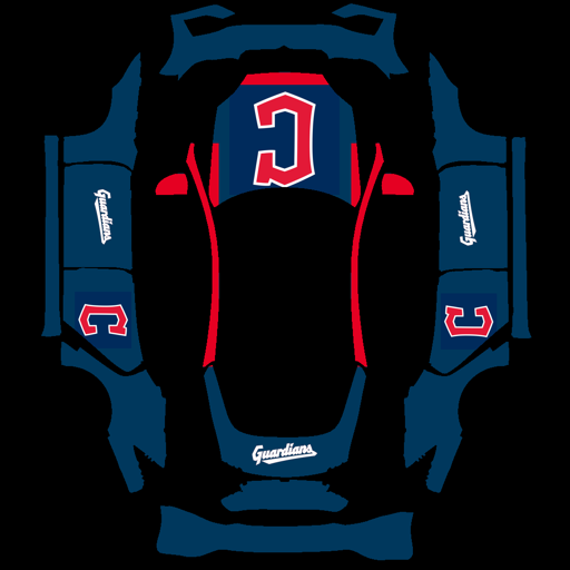 Cleveland Guardians sports mlb Tesla wrap for Model S 2025 Plaid