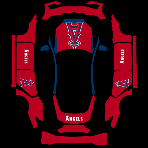 Los Angeles Angels sports mlb Tesla wrap for Model S 2025 Plaid
