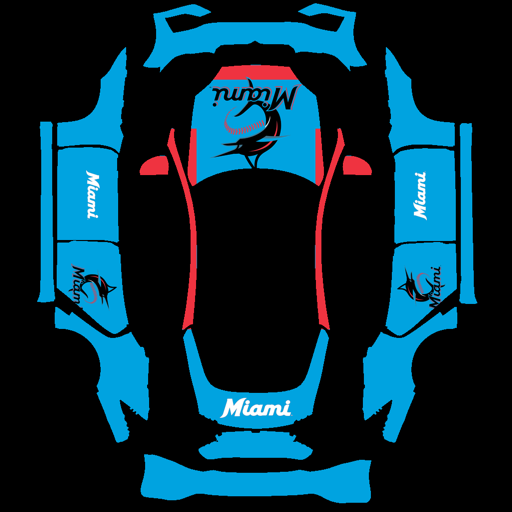 Miami Marlins sports mlb Tesla wrap for Model S 2025 Plaid