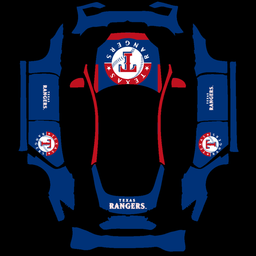 Texas Rangers sports mlb Tesla wrap for Model S 2025 Plaid