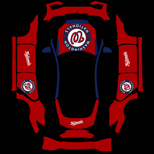 Washington Nationals sports mlb Tesla wrap for Model S 2025 Plaid