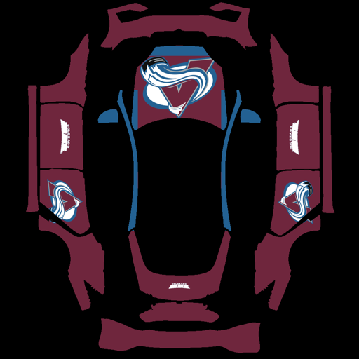 Colorado Avalanche sports team Tesla wrap for Model S 2025 Plaid
