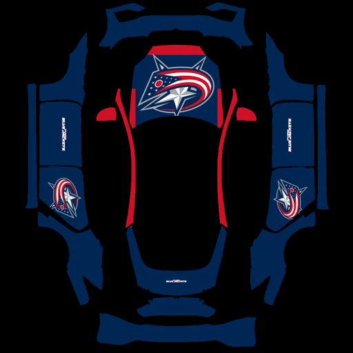 Columbus Blue Jackets sports team Tesla wrap for Model S 2025 Plaid