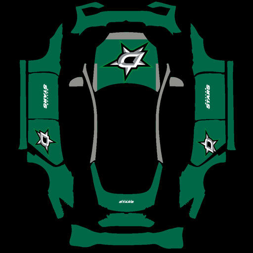 Dallas Stars sports team Tesla wrap for Model S 2025 Plaid