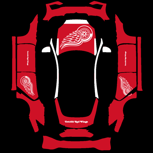 Detroit Red Wings sports team Tesla wrap for Model S 2025 Plaid