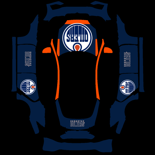 Edmonton Oilers sports team Tesla wrap for Model S 2025 Plaid