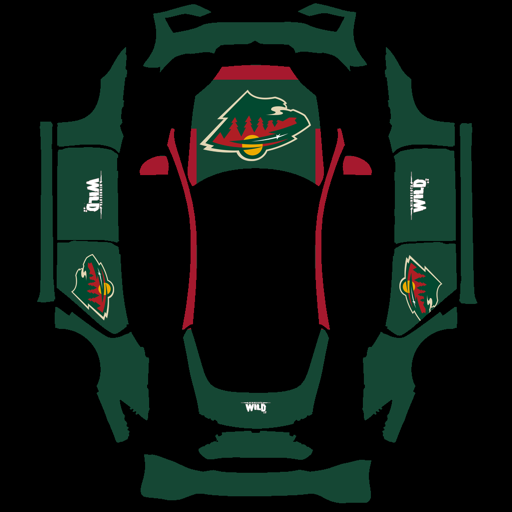 Minnesota Wild sports team Tesla wrap for Model S 2025 Plaid