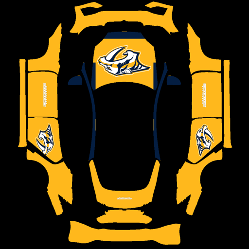 Nashville Predators sports team Tesla wrap for Model S 2025 Plaid