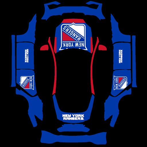 New York Rangers sports team Tesla wrap for Model S 2025 Plaid