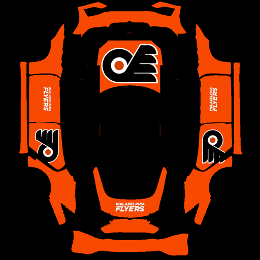 Philadelphia Flyers sports team Tesla wrap for Model S 2025 Plaid