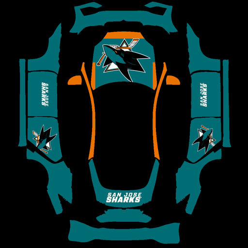 San Jose Sharks sports team Tesla wrap for Model S 2025 Plaid