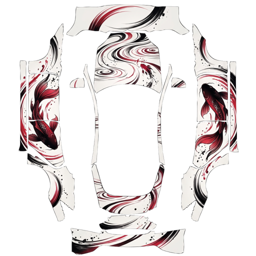 Red Black Nature Space Art nature space Tesla wrap for Model S 2021