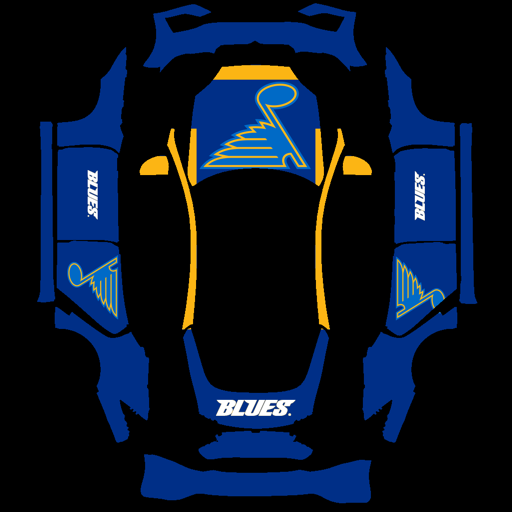 St Louis Blues sports team Tesla wrap for Model S 2025 Plaid