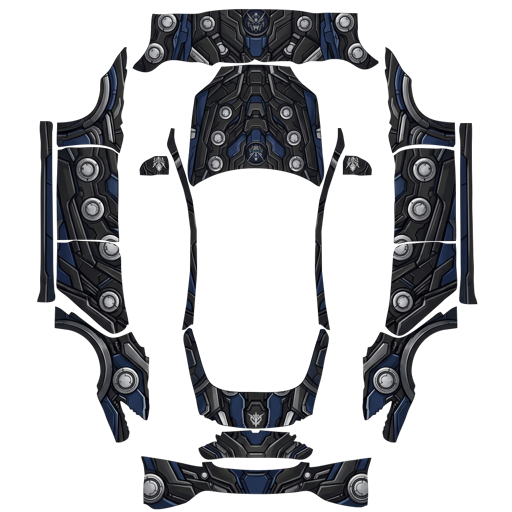 Blue Black Abstract Artwork abstract art Tesla wrap for Model S 2021