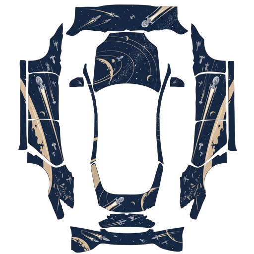 Blue Black Abstract Artwork abstract art Tesla wrap for Model S 2021